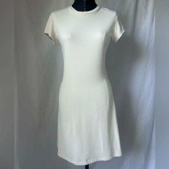 Susana Monaco Short Sleeve A-Line Mini Dress in Natural Size Medium - Picture 2 of 10